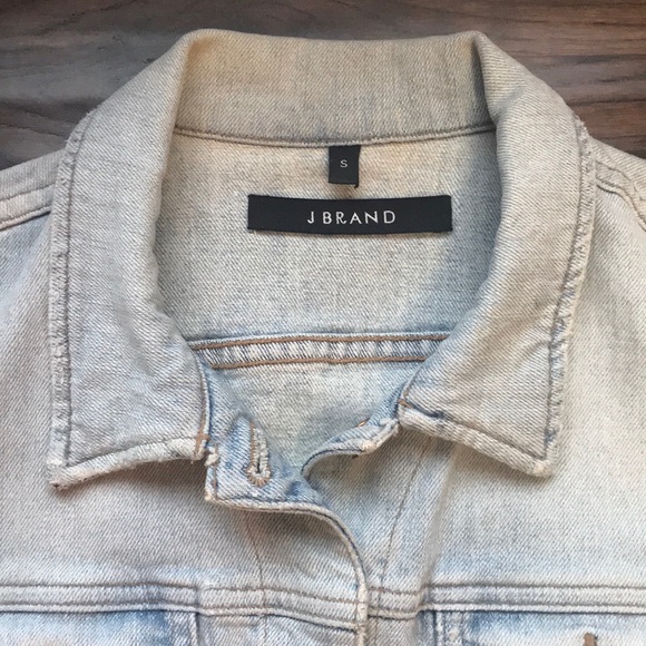 J Brand Faith light wash distressed jean vest - Picture 5 of 9